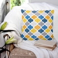 thumbnail image 4 of Yellow Blue Morocco Pattern Throw Pillow Covers, Soft Pillowcases with Invisible Zipper, Modern Moroccan Geometric Decorative Square Pillow Cushion Covers for Living Room Couch Sofa Bed 20x20 Inches, 4 of 8