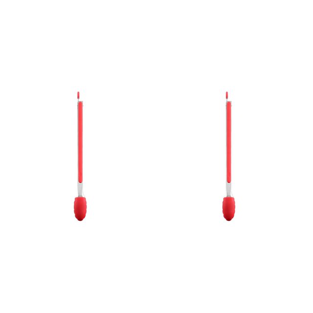 Inteprter Pinzas para barbacoa, pinzas para comida, pinzas para comida, cocina con pinzas de acero inoxidable, Clip de plástico, herramienta para 9 pulgadas 2piezas Inteprter CBP019660