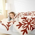 thumbnail image 4 of Manfei Vintage Red Snowflake Queen Comforter Set,Merry Christmas Bedding Sets,Happy New Year Bedding Comforter Set For Men Women,Microfiber Bedroom Decor Reversible,3 Pieces, 4 of 8