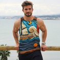 thumbnail image 6 of Pofeuu Whimsical Sailboat Ocean Art Print Men's Workout Tank Tops Sleeveless Muscle Gym Shirt Quick Dry-4X-Large, 6 of 7