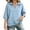 Blue, variant on Taqqpue Women's Sweatshirt 3/4 Sleeve Lapel Half Zip Up Sweatshirt Solid Color Oversize Hoodless Hoodies Loose Fit Casual Pullover Tops with Pockets for Women