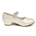 thumbnail image 5 of Stelle Girls Mary Jane Shoes Low Heel Princess Wedding Flower Girl Dress Shoes,Non-Slip Diamond Ankle Strap Party Flats for Kids,Beige, 5 of 7