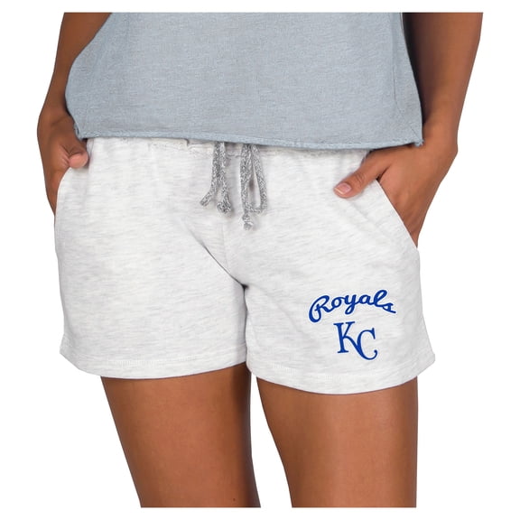 Women's Concepts Sport Ash Kansas City Royals Mainstream French Terry Tri-Blend Shorts