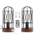 thumbnail image 3 of Natyswan Industrial Table Lamp Set of 2, Small Touch Control Edison Desk Lamp 3 Way Dimmable Vintage Bedside Lamp Metal Cage Steampunk for Living Room,Bedroom or Den, 3 of 9