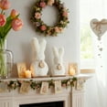 thumbnail image 4 of Outoloxit Wooden Easter Bunny Set of 2, White Farmhouse Table Decor - Rustic Easter Decorations for Mantel, Spring Home Centerpiece, 4 of 5
