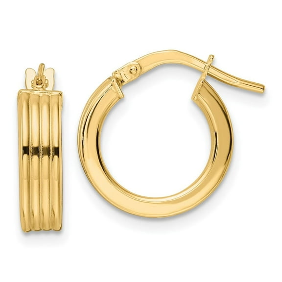 Auriga Fine Jewelry 14K Yellow Gold Textured Hoop Earrings for Women