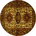 thumbnail image 1 of Ahgly Company Machine Washable Indoor Round Persian Yellow Traditional Area Rugs, 4' Round, 1 of 4