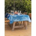 thumbnail image 3 of Outdoor Tablecloth with Umbrella Hole for Patio/Picnic/Party/Camping, Ocean Coral Waterproof Table Cloth Rectangle Table Cover Washable, Summer Seashells Conch Starfish Ombre Blue (54"x 80"), 3 of 8