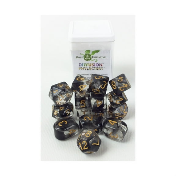 Role 4 Initiative Polyhedral Dice - Phylactery, Archd d4s w/White Numbers (15)