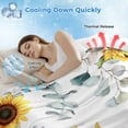 thumbnail image 3 of Sunflower Cooling Blanket, Lightweight Breathable Summer Throw Blanket with Double Sided Cold Effect,Summer Botanical Green Eucalyptus Leaves Picnic Beach Blankets Bed Sheet for Hot Sleepers 40"x60", 3 of 8