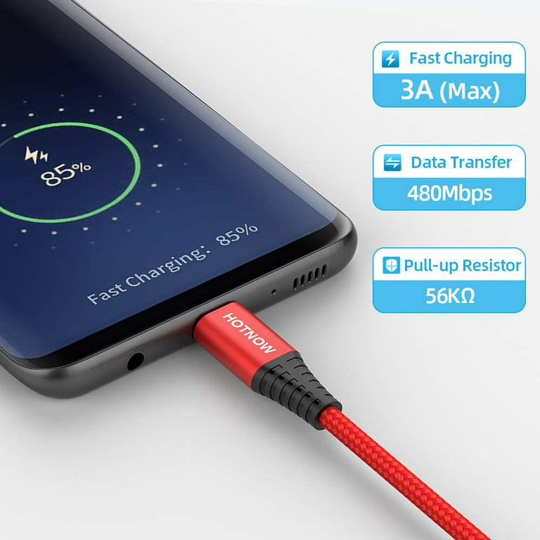SMALLElectric Short USB Type-C Cable 5pack 12inch Fast Charging 3A Rapid  Charger Quick Cord, Braided Type C to A Cable for Galaxy S10 20 9 8 Plus