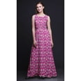 thumbnail image 2 of Bimba Robe Longue Sans Manches pour Femmes à Imprimé Feuilles Style Chic Maxi-Robe - Grande, 2 of 5