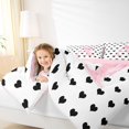 thumbnail image 4 of Manfei Pink ABC Print A 7-Piece Twin Bedding,Cute Coquette Bowknot Bedding Comforter Set,Pink Reversible, 4 of 7