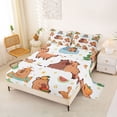 thumbnail image 2 of Erosebridal Couple Capybara Kid Bed Sheets, Cute Cartoon Animals King Sheets, 4-Piece, 2 of 5