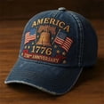 thumbnail image 6 of UngA America 250th Anniversary Hat Celebration Casual Hat Cool Washed Distressed Adjustable 1776-2026 Patriotic Baseball Cap for Men Women,One Size, 6 of 6