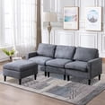 thumbnail image 4 of Ebello Home Inc DIY Convertible Sectional Sofa Couch with Ottoman Grey, 4 of 5