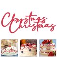 thumbnail image 2 of GOOHOCHY 30 adornos navideños para tartas: adornos rojos para tartas, decoración navideña con texto en inglés "Merry Christmas", pancarta de cupcakes de invierno para fiestas navideñas., 2 of 8