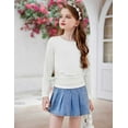 thumbnail image 6 of Arshiner Girls Long Sleeve T-Shirts Ruched Knot Side Tunic Blouse Tee Tops, 6 of 8