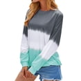 thumbnail image 5 of Women Casual Long Sleeve Round Neck Colorblock Sweatshirts, 5 of 8