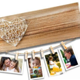 thumbnail image 1 of Marco de fotos creativo de madera con forma de corazón, marco de fotos de madera para decoración de pared de dormitorio retro, 1 of 3