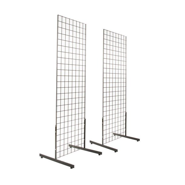2 x 6 Black Gridwall Panel Tower with TBase Floorstanding Display Kit