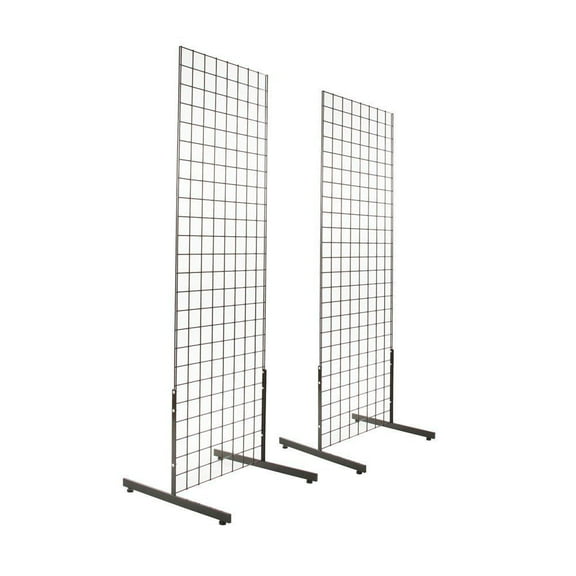 Only Hangers Durable Gridwall Panel Tower, 2' x 6', Black (2 Pack)