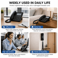 thumbnail image 3 of Sakiika  2 Pack RJ9 4P4C Coiled Phone Handset Cord, Universal Landline Telephone Receiver Cable for Home Office, Black & White, 3 of 5