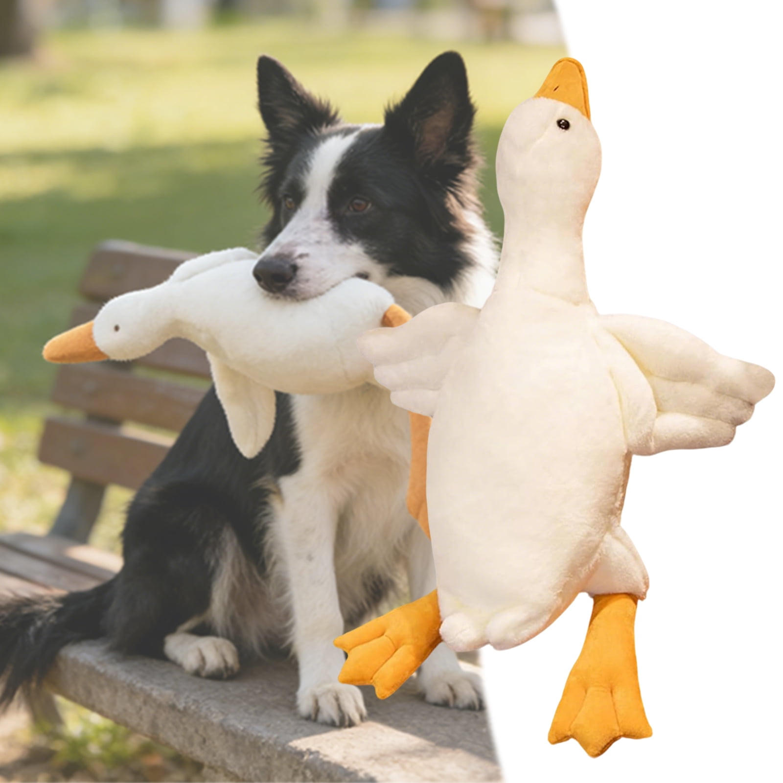 2pcs 35.43" Realistic Goose Plush Dog Toy - Super-Sized, Tough Chew-Resistant Companion for Indoor Play, Cuddles & Reducing in Large Breed Dogs
