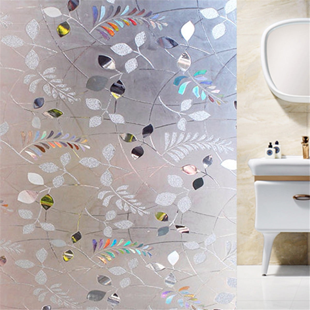 Details about   Privacy Window Glass Film Sticker Static Cling 3D Frosted Stained Bathroom Decor 