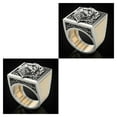 thumbnail image 4 of relayinert Men's Combination Rings Vintage Lion Ring Jewelry Rings Hop Gift Hip Punk No 7 2Set, 4 of 6