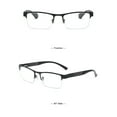 thumbnail image 4 of 8 PK Mens Reading Glasses Spring Hinge - Square Metal Half-Frame - Blue Light Blocker Readers +2.75, 4 of 6