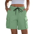 thumbnail image 2 of Yievot Women's Cargo Shorts 7 Inch Inseam Drawstring Elastic Waist Loose Fit Summer Outdoor Casual Shorts with Multi Pockets, 2 of 8