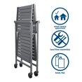 thumbnail image 2 of COSCO Outdoor Living Outdoor and Indoor Folding Serving Cart with Wheels and 2 Slatted Shelves, Gray, 2 of 13