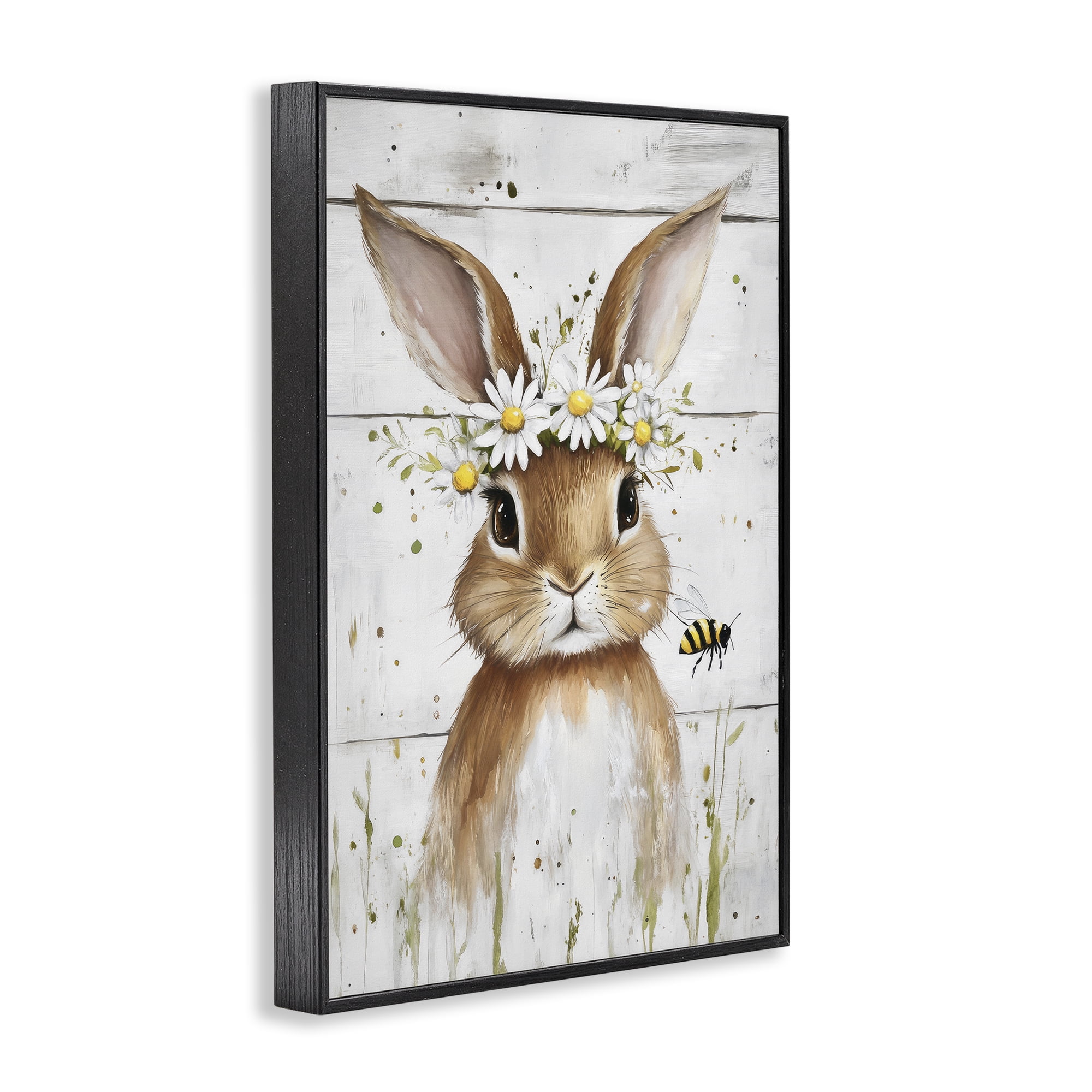 Stupell Industries The Bunny & The Bee Black Framed Giclee Art, design by Tina LeCour