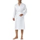 thumbnail image 2 of Inspire Chic Bata de Noche para Hombre de Satén de Manga Larga con Cintura para Dormir Bata de Baño 2XL Blanca, 2 of 6