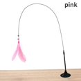 thumbnail image 1 of Interactive Cat Teaser Stick Toy Suction Cup Base Detachable Handheld with Bell Storage Portable Feather Stick Cat Toy Play Pink, 1 of 6