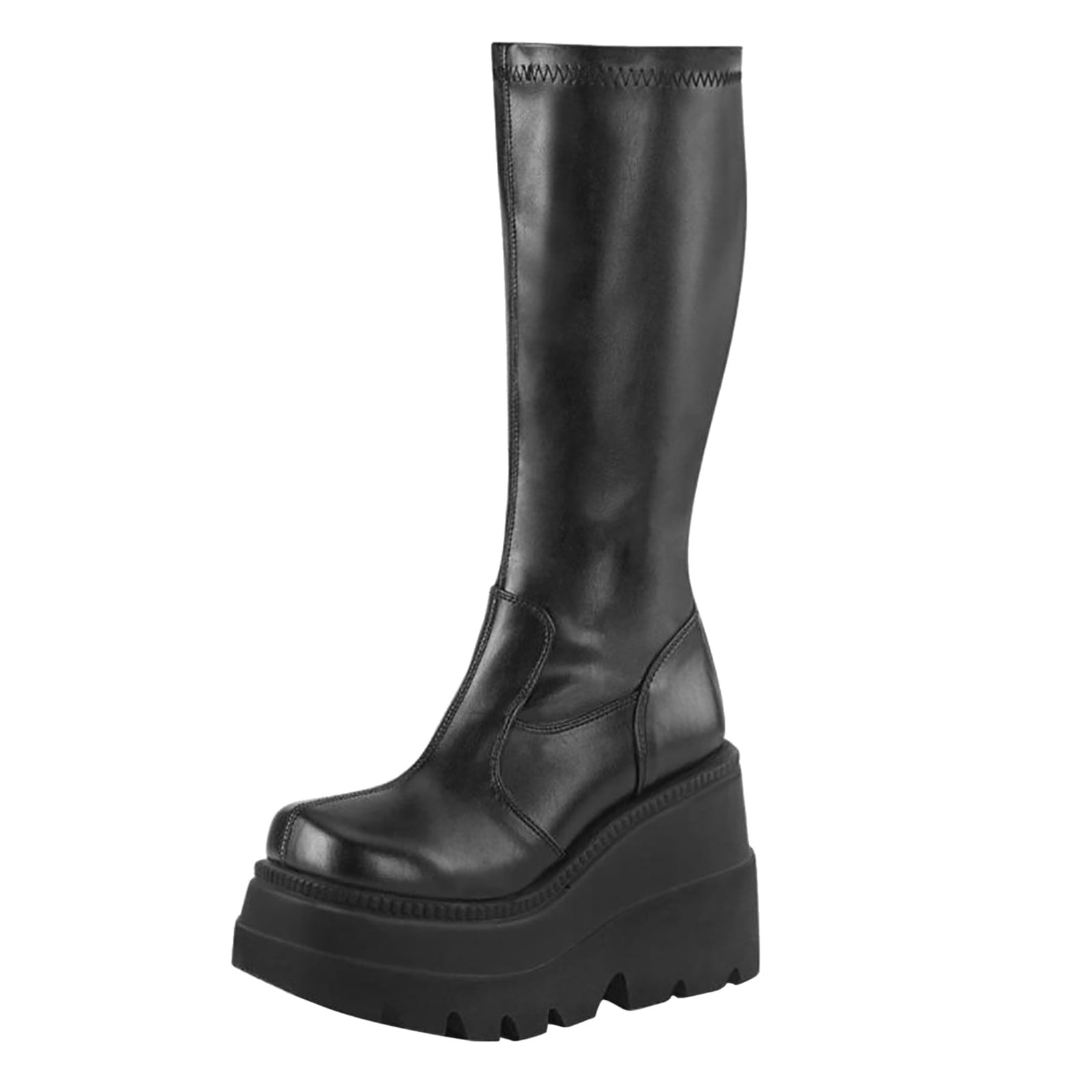wedge calf boots
