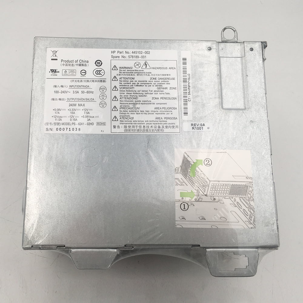 Power Supply For RP5700 445102-001 445771-001 445102-002 578189-001 DPS-240FB-A 2A PS-6241-02HD PS-6241-02HC 240W