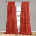 thumbnail image 5 of Ambesonne Modern Curtains, Bold Line Flowers, Pair of 28"x95", Scarlet and Maroon, 5 of 5