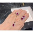 thumbnail image 2 of Vintage-Style Simulated Red Gemstone Ring and Pendant Necklace Jewelry Set for Women, 2 of 6