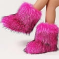 thumbnail image 5 of Faux Fur Boot For Women Furry Fluffy Comfy Plush Warm Outdoor Mid-Calf Boots with Round Toe, 5 of 6