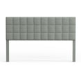 thumbnail image 4 of Varia 26" Tall Panel Upholstered Headboard, 3-Row Square Tufting, King Size, Light Gray, 4 of 8