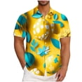 thumbnail image 2 of VBTAPA Mens Spring Shirts Happy Easter Day Rabbit Eggs Print Button Down Shirt Short Sleeve Hawaiian Beach Party Tops Limited Time Sales Multicolor XXXXXL, 2 of 6