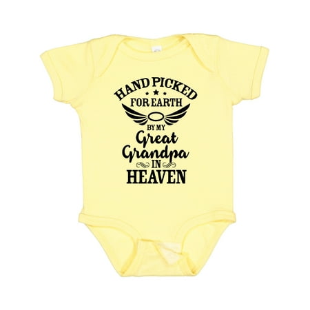 

Inktastic Handpicked for Earth by My Great Grandpa in Heaven Gift Baby Boy or Baby Girl Bodysuit