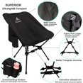 thumbnail image 4 of Portable Camping Chair with ReleaseLock, Stable Lightweight Camp Ultralight Folding Compact 330lbs, Backpacking Foldable Chairs for Outside, Beach, Picnic, Hiking, Festival & Travel - Black, 4 of 8