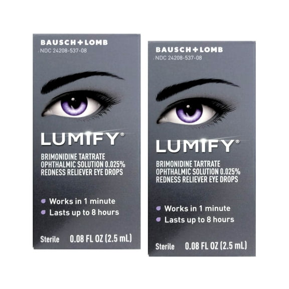 LUMIFY Redness Reliever Eye Drops 0.08 Fl Oz (2.5mL) 2-Pack