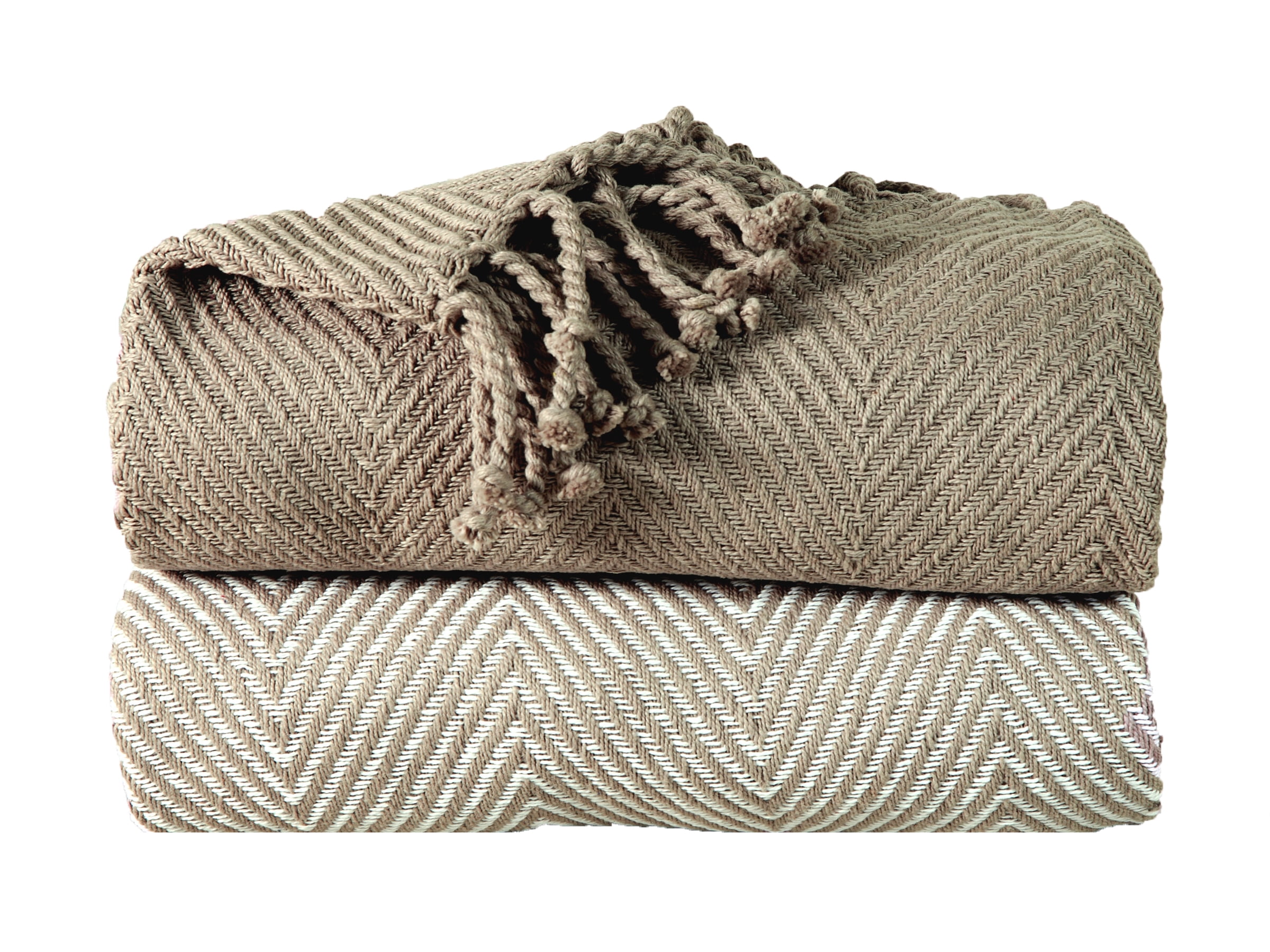 Soft 100percent Cotton Hand Twisted Throw 50x60 (Set of 2)