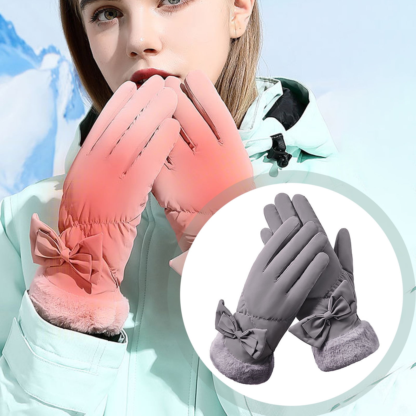CSChome Warm Gloves For Cold Weather Pair Women Winter Warm