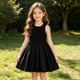 thumbnail image 2 of Vividxx Girls Dress Elegant Black Sleeveless Girls Dress With Back Classic Daily Wear Formal 5-6 Years, 2 of 7