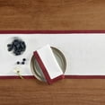 thumbnail image 4 of Linen Table Runner 48 Inches - 100% Pure Linen Red Garnet and White Small Table Runner 14 x 48 Inch Ideal for Dresser and Coffee Tables - Valentines - Classic, 4 of 5